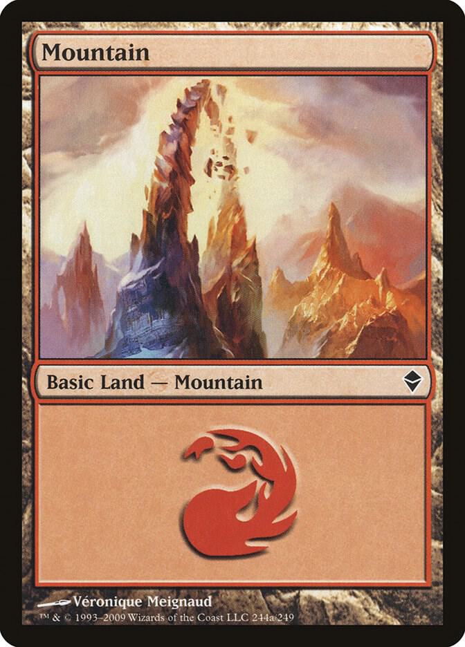 Mountain 244a card from Zendikar