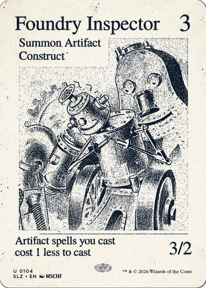 Foundry Inspector 104 card from Secret Lair x MSCHF: The Zeta Set