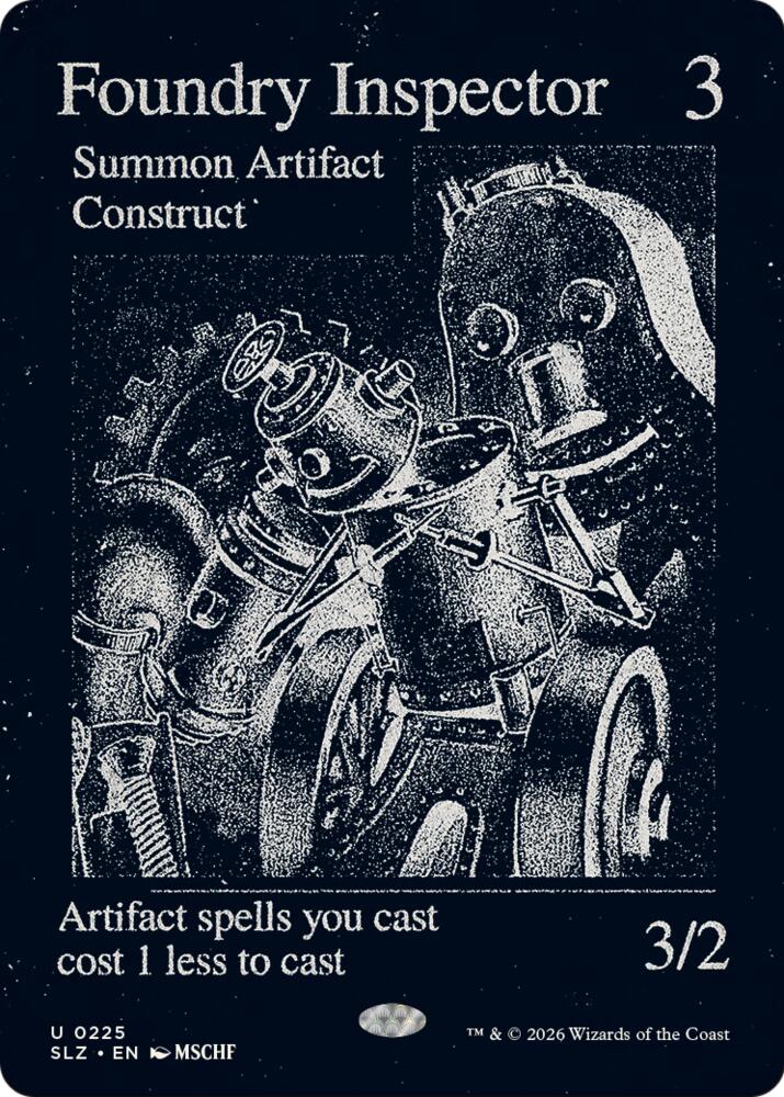 Foundry Inspector 225 card from Secret Lair x MSCHF: The Zeta Set