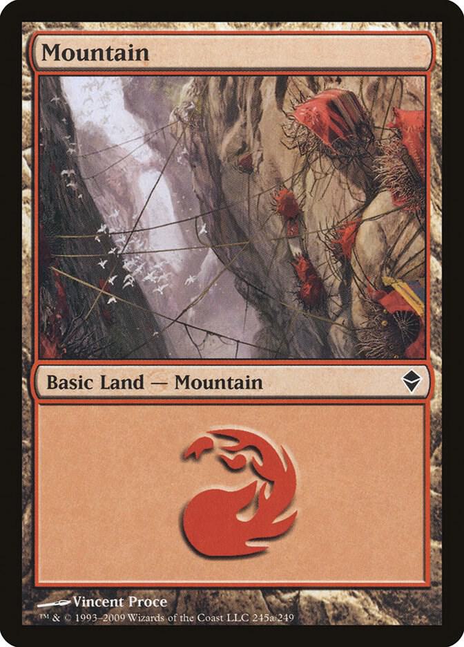 Mountain 245a card from Zendikar