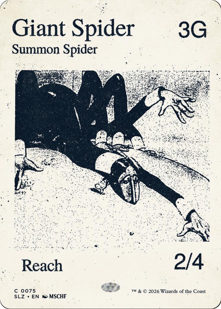 Giant Spider 75 card from Secret Lair x MSCHF: The Zeta Set