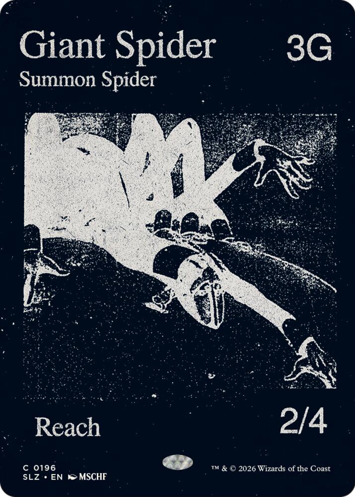 Giant Spider 196 card from Secret Lair x MSCHF: The Zeta Set