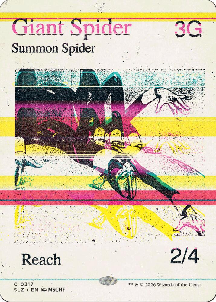 Giant Spider 317 card from Secret Lair x MSCHF: The Zeta Set