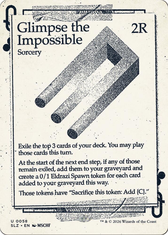 Glimpse the Impossible 58 card from Secret Lair x MSCHF: The Zeta Set