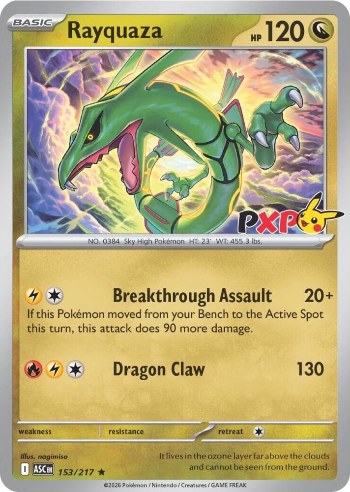 Rayquaza (Cosmos Holo) 153/217 card from Miscellaneous Cards & Products