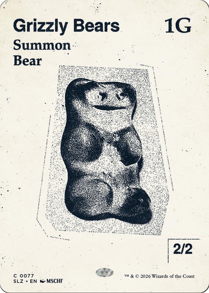 Grizzly Bears 77 card from Secret Lair x MSCHF: The Zeta Set