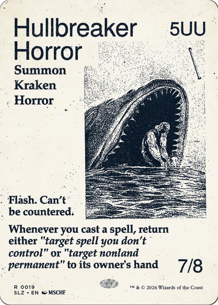 Hullbreaker Horror 19 card from Secret Lair x MSCHF: The Zeta Set