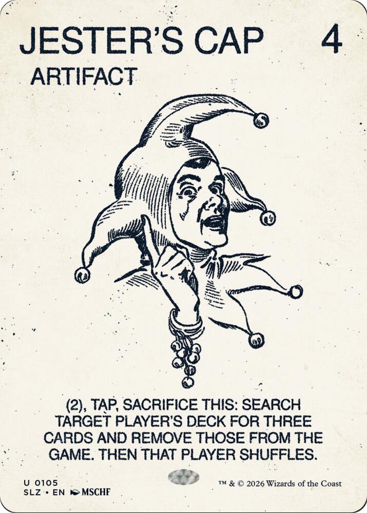 Jester's Cap 105 card from Secret Lair x MSCHF: The Zeta Set