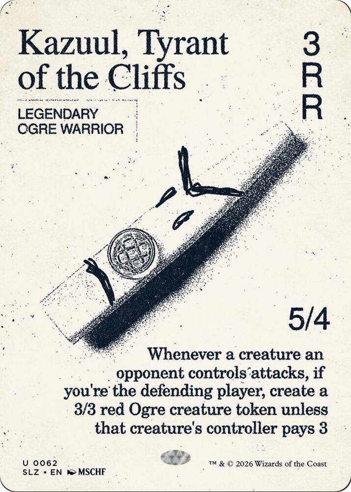Kazuul, Tyrant of the Cliffs 62 card from Secret Lair x MSCHF: The Zeta Set