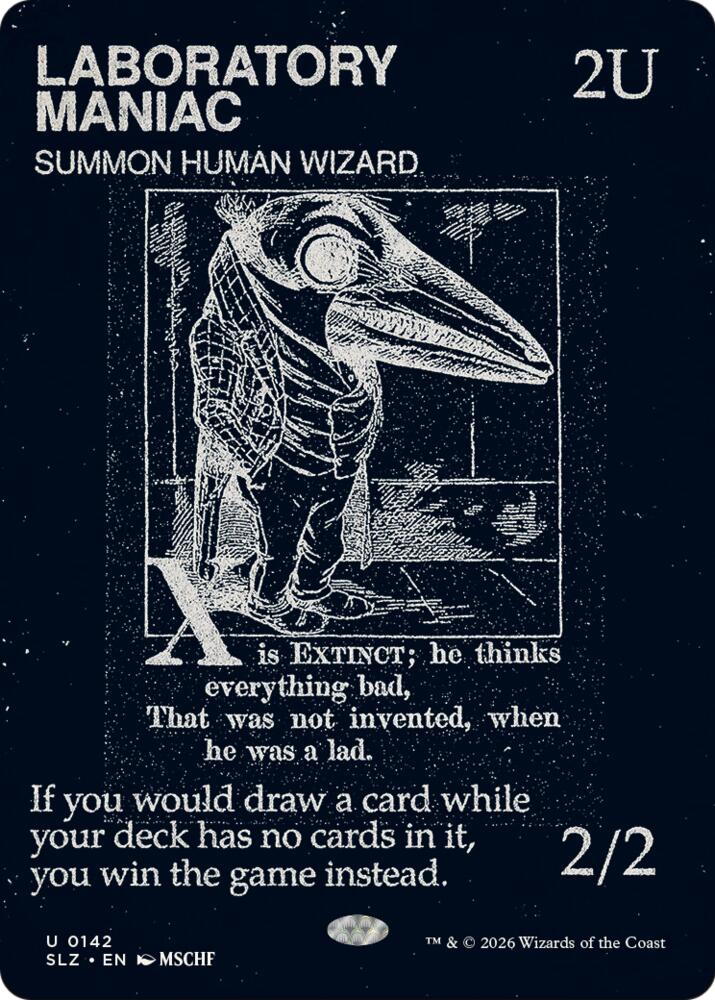 Laboratory Maniac 142 card from Secret Lair x MSCHF: The Zeta Set