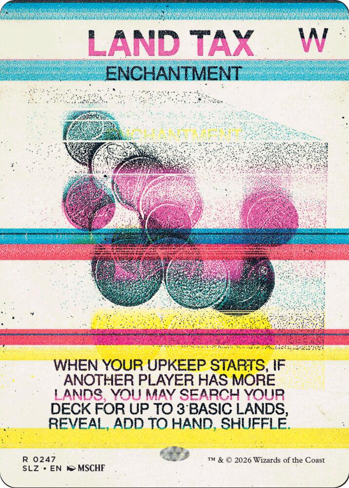 Land Tax 247 card from Secret Lair x MSCHF: The Zeta Set
