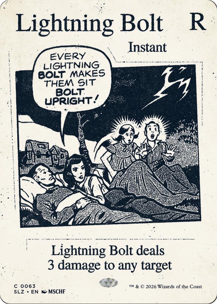 Lightning Bolt 63 card from Secret Lair x MSCHF: The Zeta Set