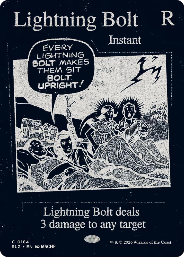 Lightning Bolt 184 card from Secret Lair x MSCHF: The Zeta Set