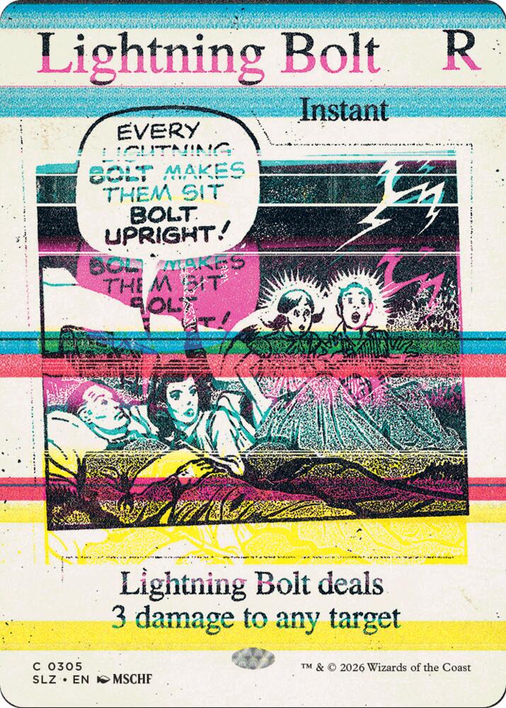 Lightning Bolt 305 card from Secret Lair x MSCHF: The Zeta Set