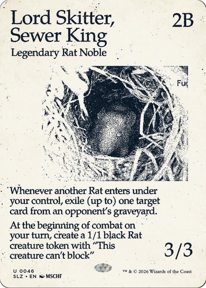 Lord Skitter, Sewer King 46 card from Secret Lair x MSCHF: The Zeta Set