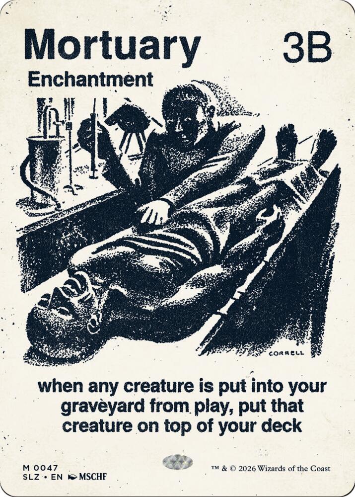 Mortuary 47 card from Secret Lair x MSCHF: The Zeta Set