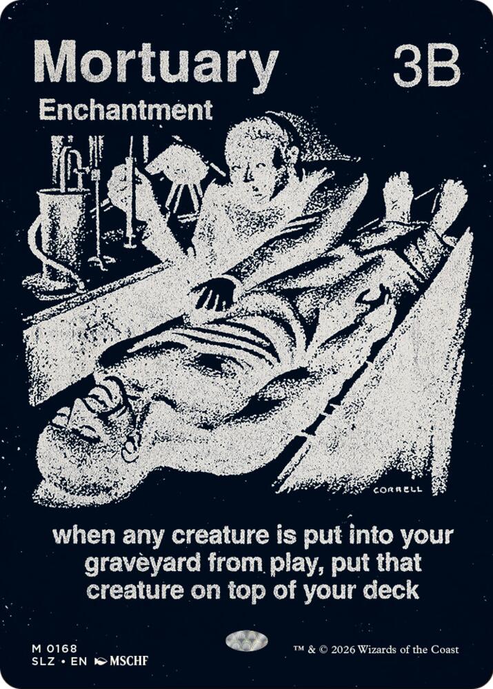 Mortuary 168 card from Secret Lair x MSCHF: The Zeta Set