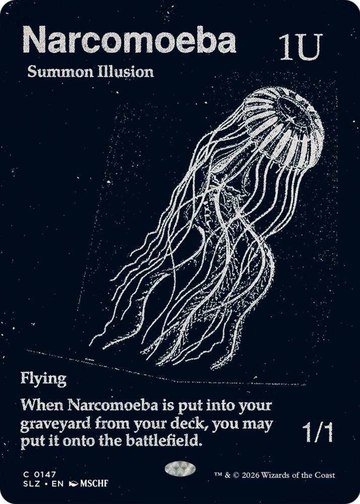 Narcomoeba 147 card from Secret Lair x MSCHF: The Zeta Set