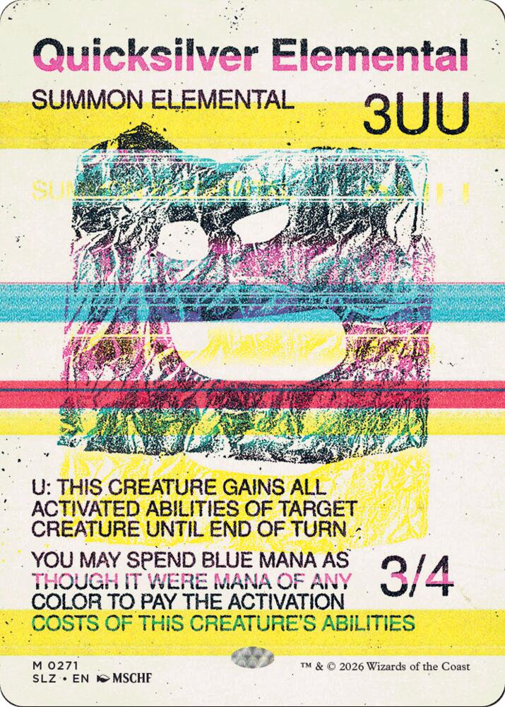 Quicksilver Elemental 271 card from Secret Lair x MSCHF: The Zeta Set