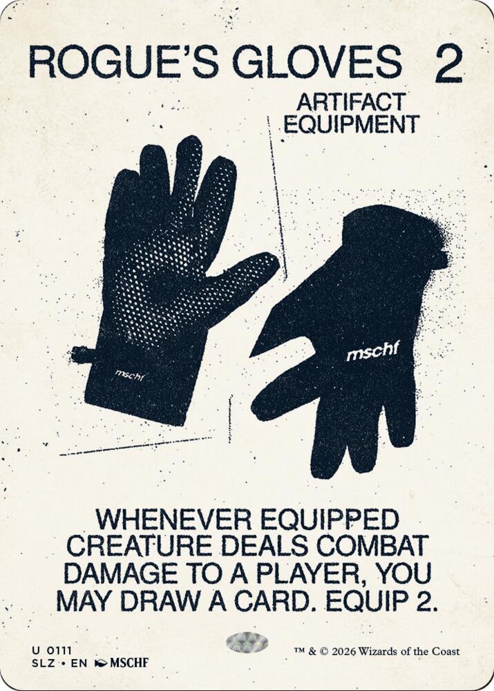 Rogue's Gloves 111 card from Secret Lair x MSCHF: The Zeta Set