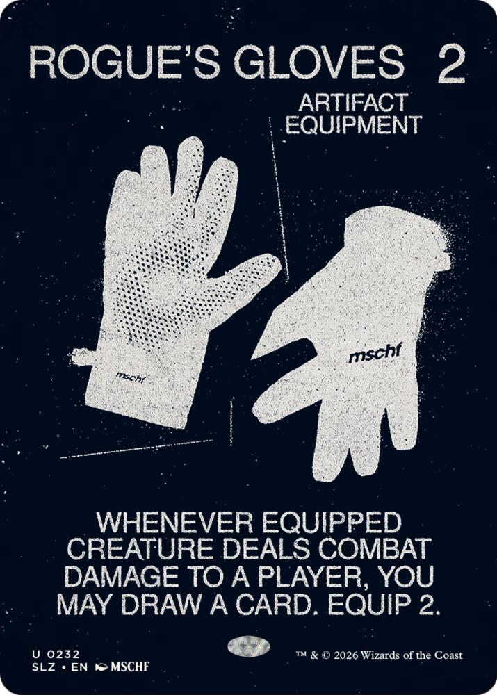 Rogue's Gloves 232 card from Secret Lair x MSCHF: The Zeta Set