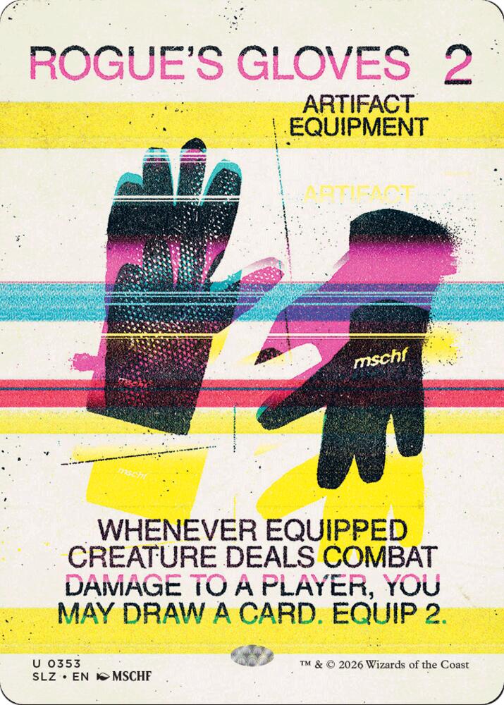 Rogue's Gloves 353 card from Secret Lair x MSCHF: The Zeta Set