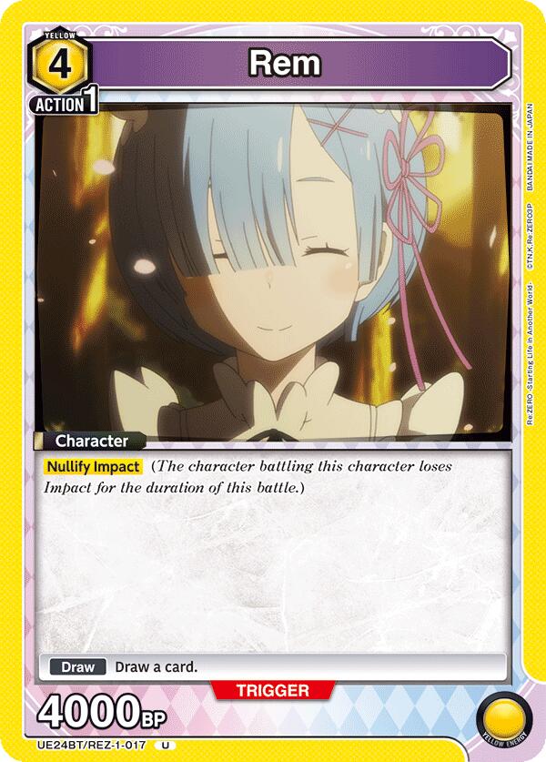 Rem UE24BT/REZ-1-017 card from UE24BT: Re:ZERO -Starting Life in Another World-