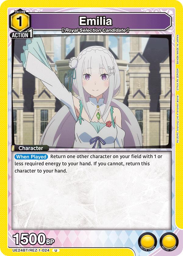 Emilia UE24BT/REZ-1-024 card from UE24BT: Re:ZERO -Starting Life in Another World-
