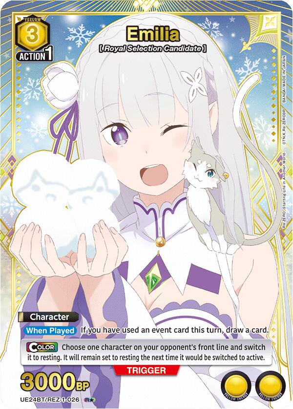 Emilia (R*) UE24BT/REZ-1-026 card from UE24BT: Re:ZERO -Starting Life in Another World-