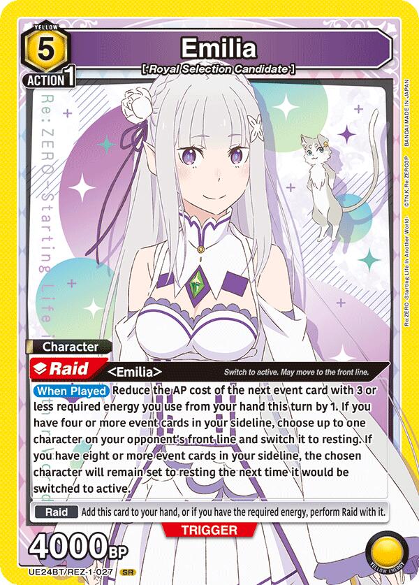 Emilia UE24BT/REZ-1-027 card from UE24BT: Re:ZERO -Starting Life in Another World-