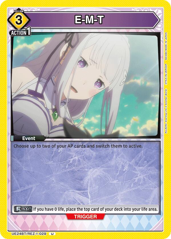E-M-T UE24BT/REZ-1-029 card from UE24BT: Re:ZERO -Starting Life in Another World-