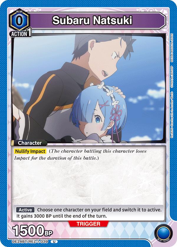 Subaru Natsuki UE24BT/REZ-1-039 card from UE24BT: Re:ZERO -Starting Life in Another World-