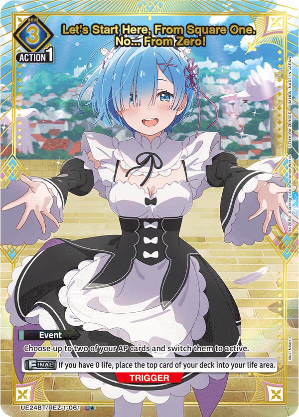 Let's Start Here, From Square One. No... From Zero! (U*) UE24BT/REZ-1-061 card from UE24BT: Re:ZERO -Starting Life in Another World-
