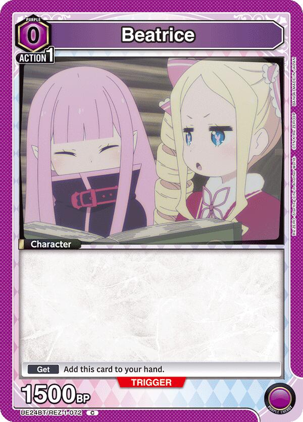 Beatrice UE24BT/REZ-1-072 card from UE24BT: Re:ZERO -Starting Life in Another World-