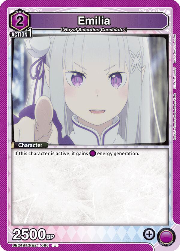 Emilia UE24BT/REZ-1-086 card from UE24BT: Re:ZERO -Starting Life in Another World-