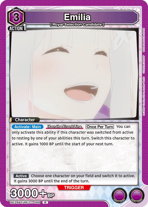Emilia UE24BT/REZ-1-088 card from UE24BT: Re:ZERO -Starting Life in Another World-