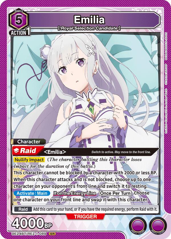 Emilia UE24BT/REZ-1-089 card from UE24BT: Re:ZERO -Starting Life in Another World-