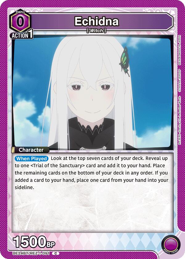 Echidna UE24BT/REZ-1-091 card from UE24BT: Re:ZERO -Starting Life in Another World-