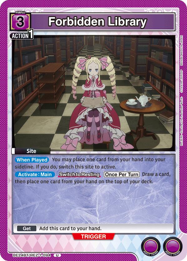 Forbidden Library UE24BT/REZ-1-094 card from UE24BT: Re:ZERO -Starting Life in Another World-