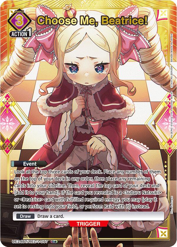 Choose Me, Beatrice! (C*) UE24BT/REZ-1-097 card from UE24BT: Re:ZERO -Starting Life in Another World-