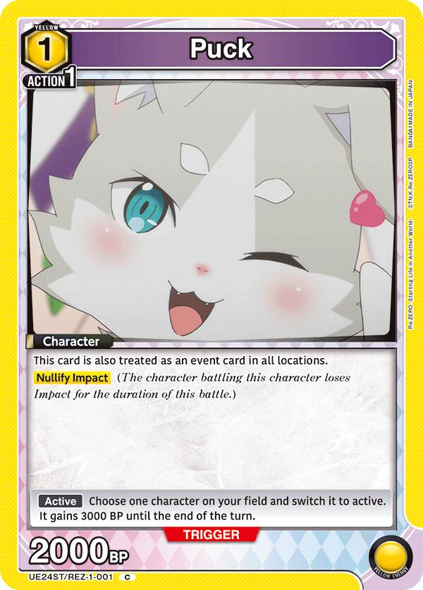 Puck UE24ST/REZ-1-001 card from UE24ST: Re:ZERO -Starting Life in Another World- Starter Deck