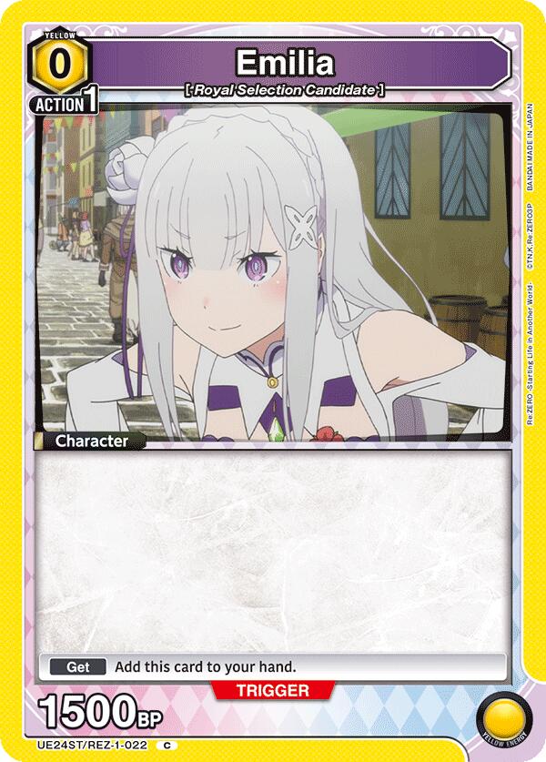 Emilia UE24ST/REZ-1-022 card from UE24ST: Re:ZERO -Starting Life in Another World- Starter Deck