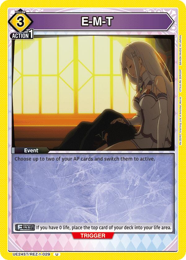 E-M-T UE24ST/REZ-1-029 card from UE24ST: Re:ZERO -Starting Life in Another World- Starter Deck