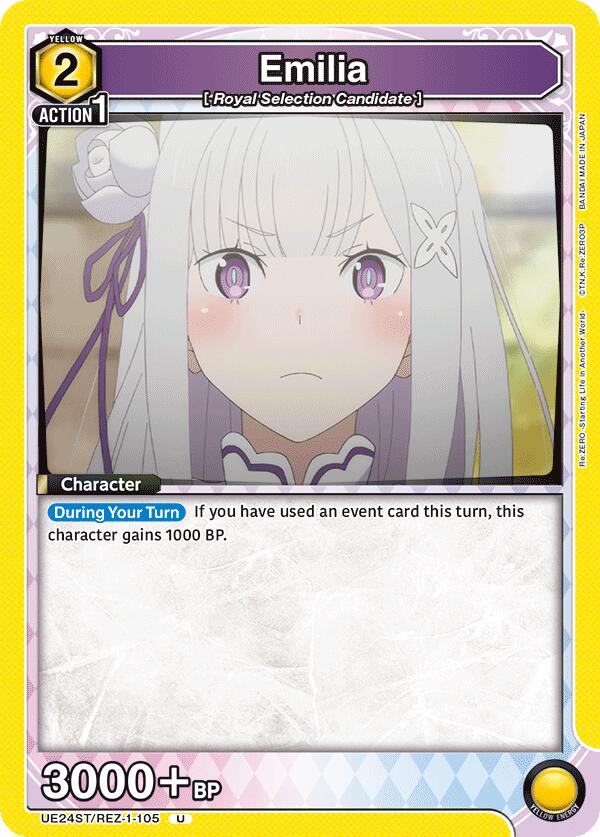 Emilia UE24ST/REZ-1-105 card from UE24ST: Re:ZERO -Starting Life in Another World- Starter Deck