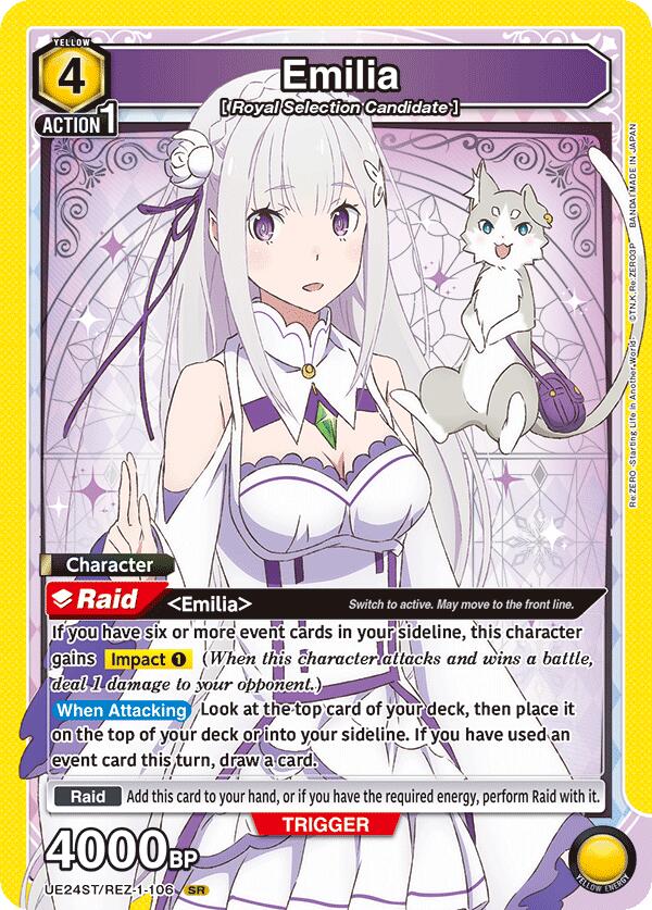 Emilia UE24ST/REZ-1-106 card from UE24ST: Re:ZERO -Starting Life in Another World- Starter Deck