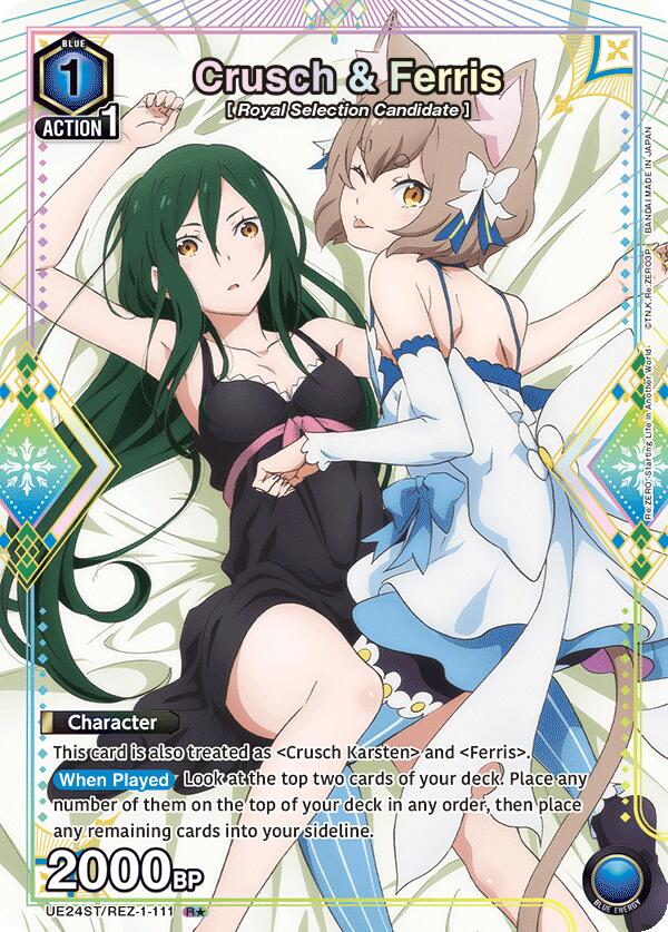 Crusch & Ferris (R*) UE24ST/REZ-1-111 card from UE24ST: Re:ZERO -Starting Life in Another World- Starter Deck