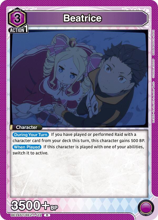 Beatrice UE24ST/REZ-1-112 card from UE24ST: Re:ZERO -Starting Life in Another World- Starter Deck