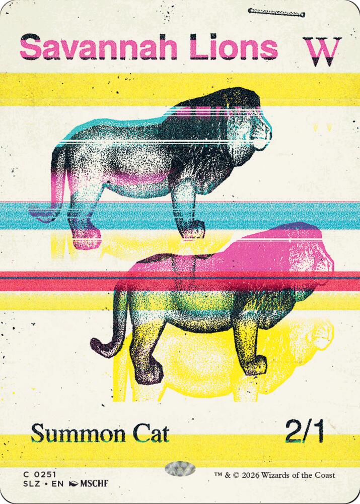 Savannah Lions 251 card from Secret Lair x MSCHF: The Zeta Set