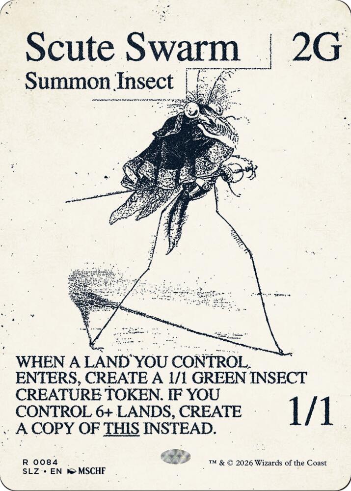 Scute Swarm 84 card from Secret Lair x MSCHF: The Zeta Set