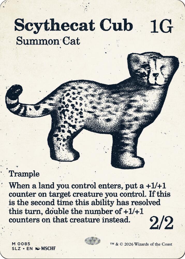 Scythecat Cub 85 card from Secret Lair x MSCHF: The Zeta Set